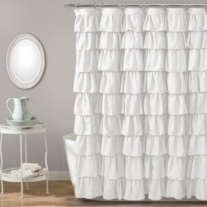Cynthia Rowley White Layered Shower Curtain